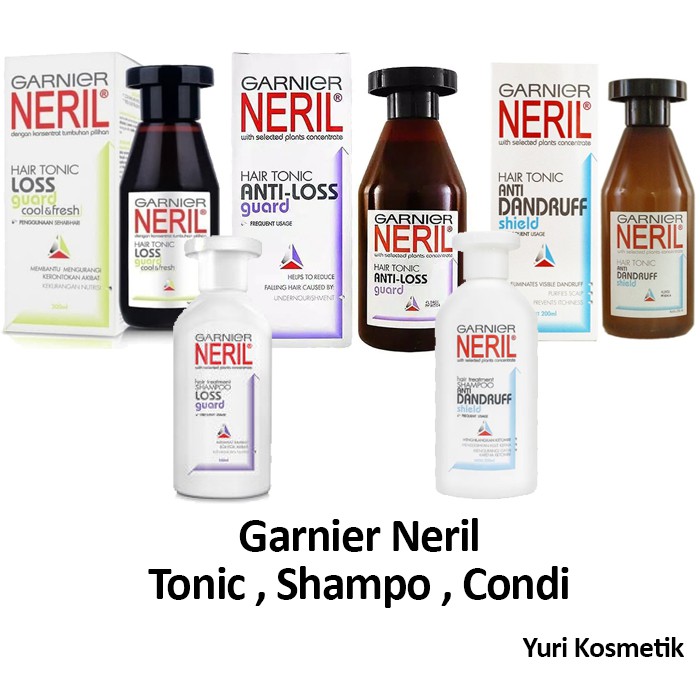 ☘️Yuri Kosmetik☘️ Garnier Neril All Varian / Anti Loss Guard / Anti Dandruff / Cool And Fresh / Hair Tonic / Shampoo / 200ml / 100ml