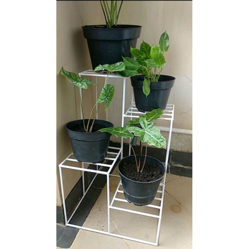 T60CM L40CM / standing pot 4 susun kotak/standing pot/dudukan pot tingkat kotak