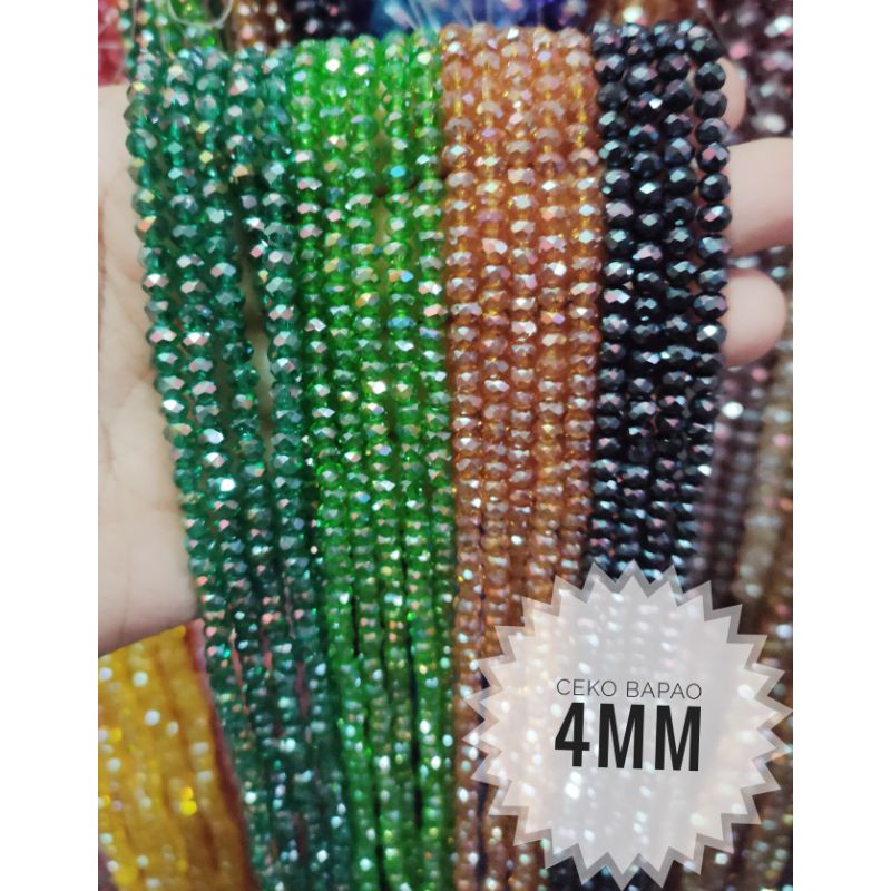 Ceko bapao / Kristal bapao 4mm warna biasa