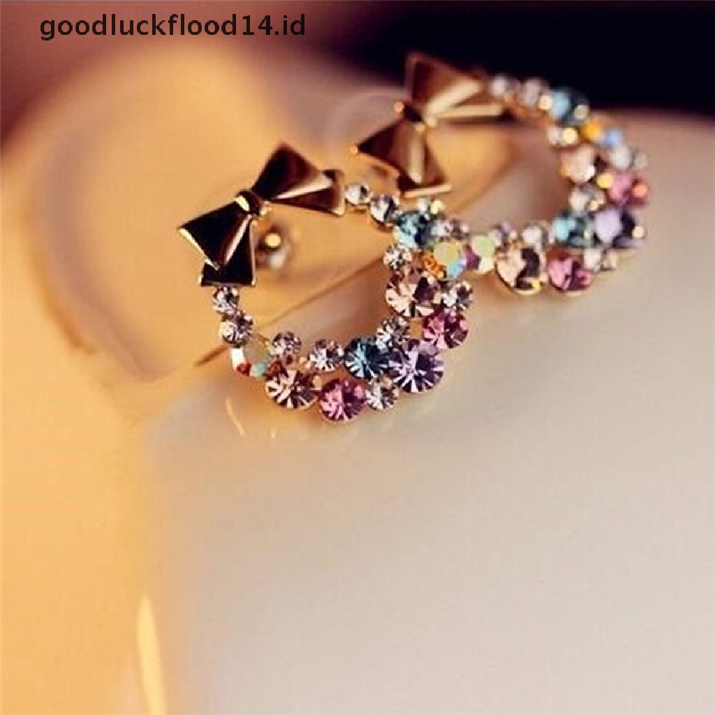 [OOID] 1pair Fashion Women Lady Elegant Crystal Rhinestone Ear Stud Earrings Jewelry ID