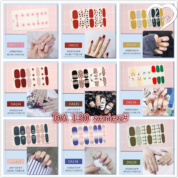 DA101-149 14Pcs / Set Stiker Kuku untuk Nail Art Nail sticker,Stiker Tahan air Kuku palsu,kuku