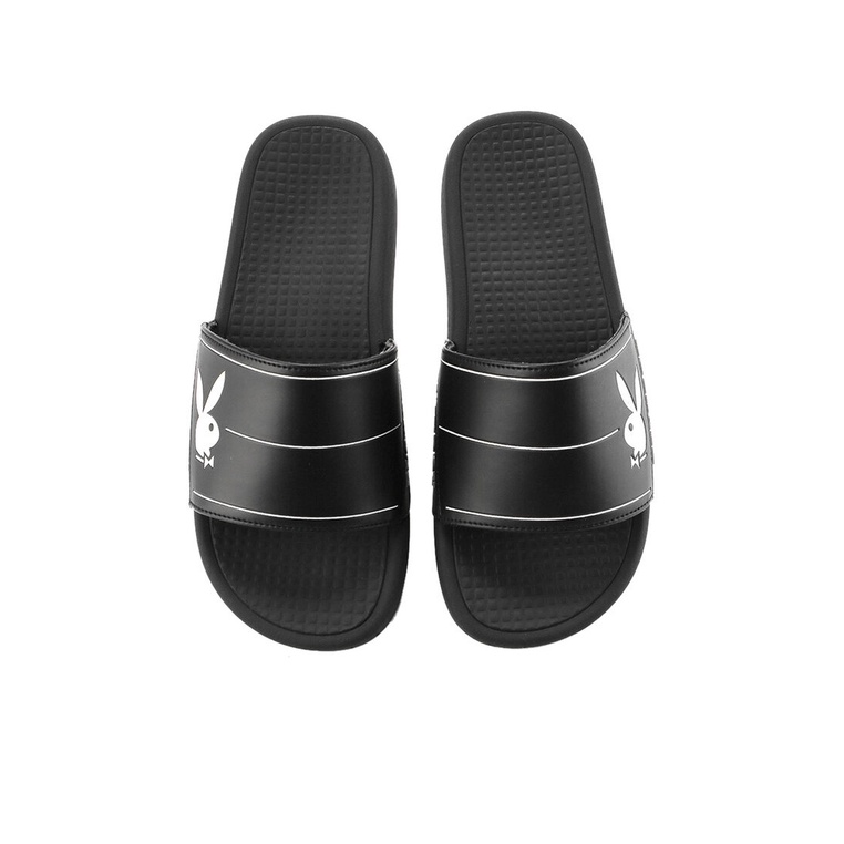 SANDAL SLIDE PLAYBOY PRIA ORIGINAL CASUAL BRANDED ASLI HITAM PL15