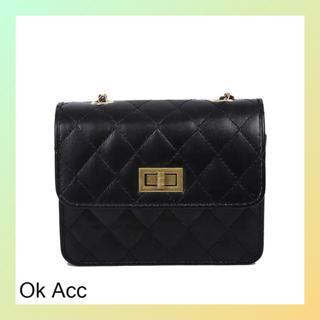 FT05 NEW classic CHA*NEL Hand bag Purse black flap iconic selempang Tas Pesta