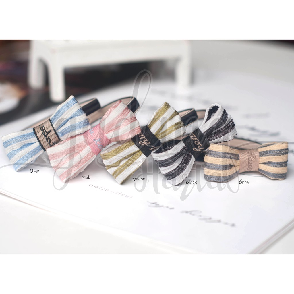 Ikat Rambut Pita Stripped Ribbon Karet Rambut Simple GH 201800