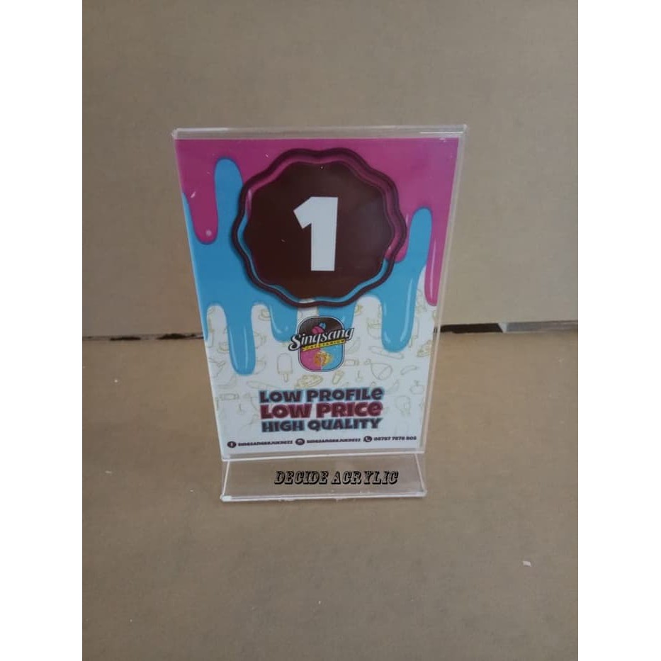 

Decide Acrylic Akrilik Nomer Meja Minimalis 7x11