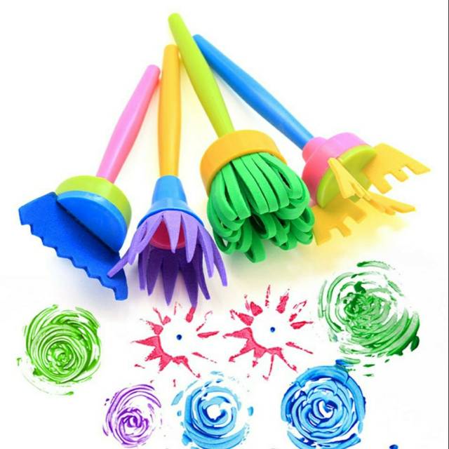 

Mainan Anak Alat Lukis : Painting Brush KUAS BUNGA isi 4pcs