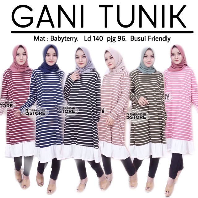 TUNIK BUSUI / TUNIK JUMBO / TUNIK GARIS ALLSIZE / BAJU TUNIK MUSLIMAH / BAJU BUSUI / BUSUI FRIENDLY