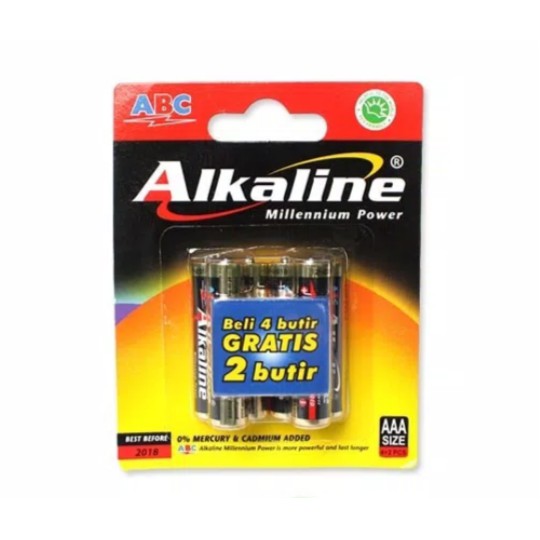 Baterai Alkaline ABC AAA 1 Pack (Isi 6 Pcs)