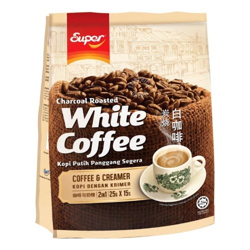 

SUPERWHITE COFFE 2IN1 / SUPER ROASTED WHITE COFFEE AND CREAM 375GR