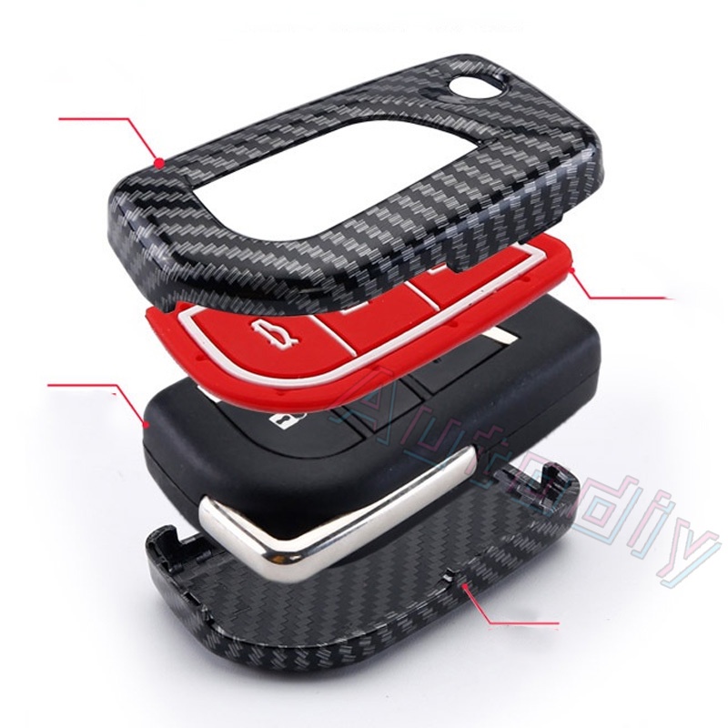 Case Holder Remote Kunci Mobil Bahan ABS Carbon Fiber Untuk Toyota Hilux Corolla Avensis Prado Revo Innova Rav4 CHR Fortuner