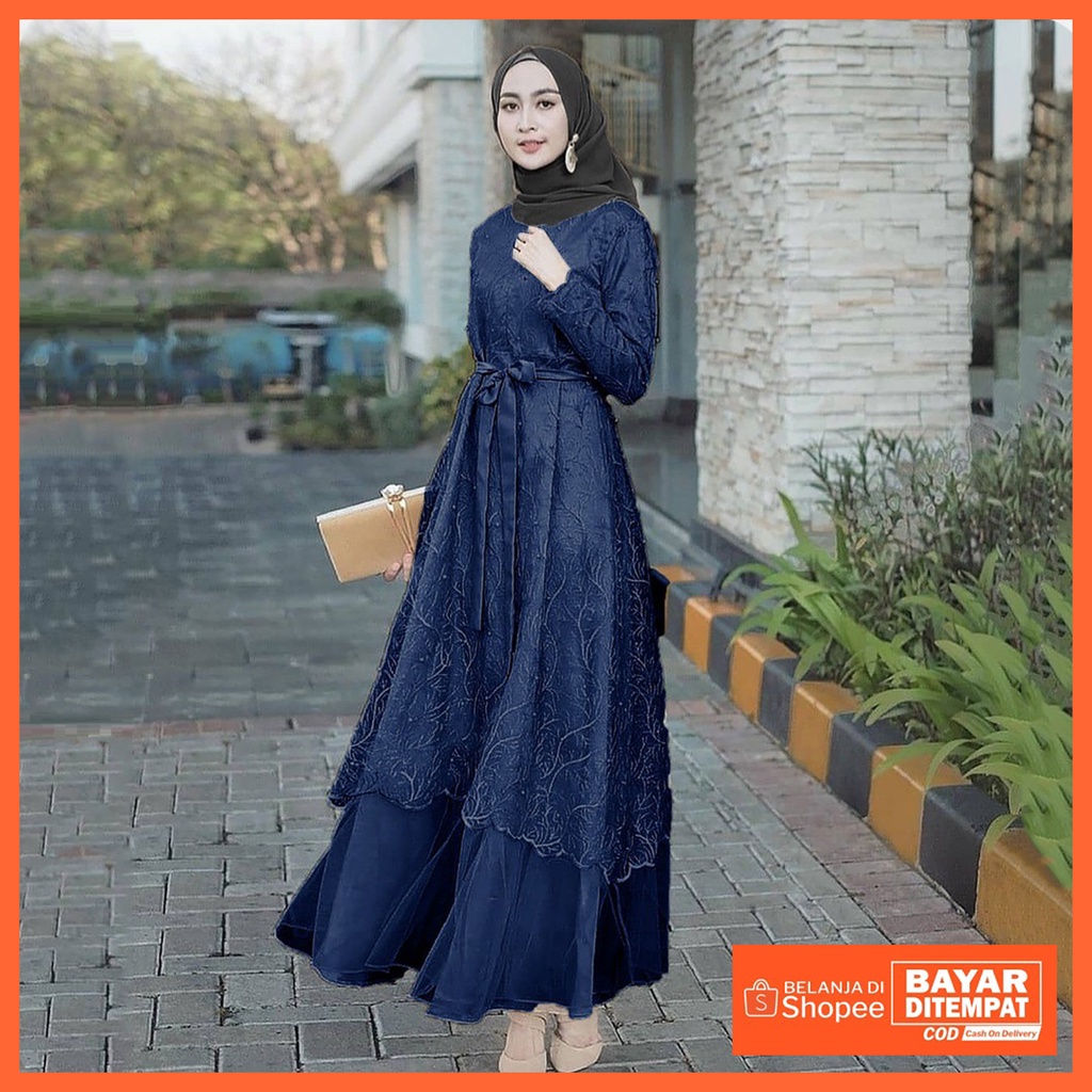 BISA COD BAYAR DI TEMPAT - GAMIS BROKAT SABRINA GAMIS BRUKAT TULE PREMIUM MAXI DRESS OUTFIT KONDANGAN - DRESS PESTA KEKININAN SERAGAM BRIDESMAID