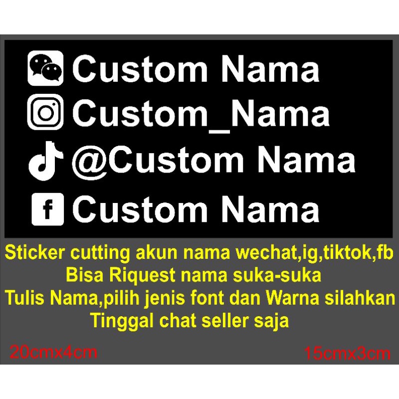 stiker variasi custom nama