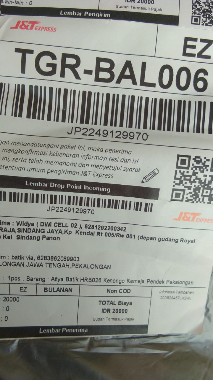 Afiya Batik Hrb026 Kenongo Kemeja Pendek Pekalongan Padi M L Xl Sogan Tulis Halus Kemeja Batik