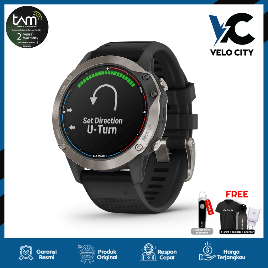 Garmin Quatix 6 Sapphire - Garansi Resmi TAM 2 Tahun