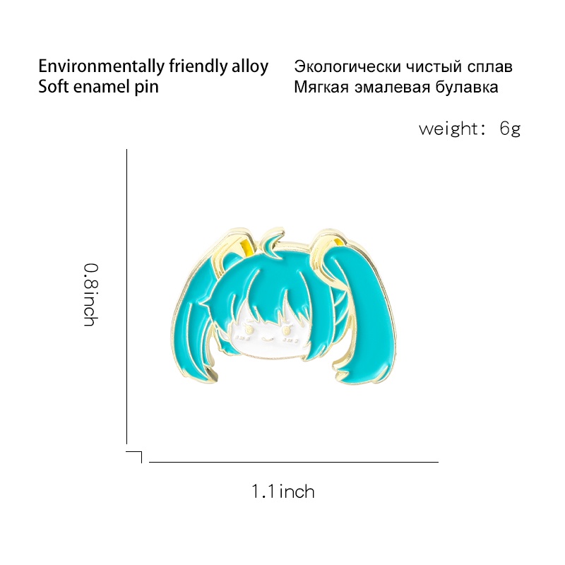 Qihebros Pin Enamel Desain Hatsune Miku Pasang Ranselpakaian