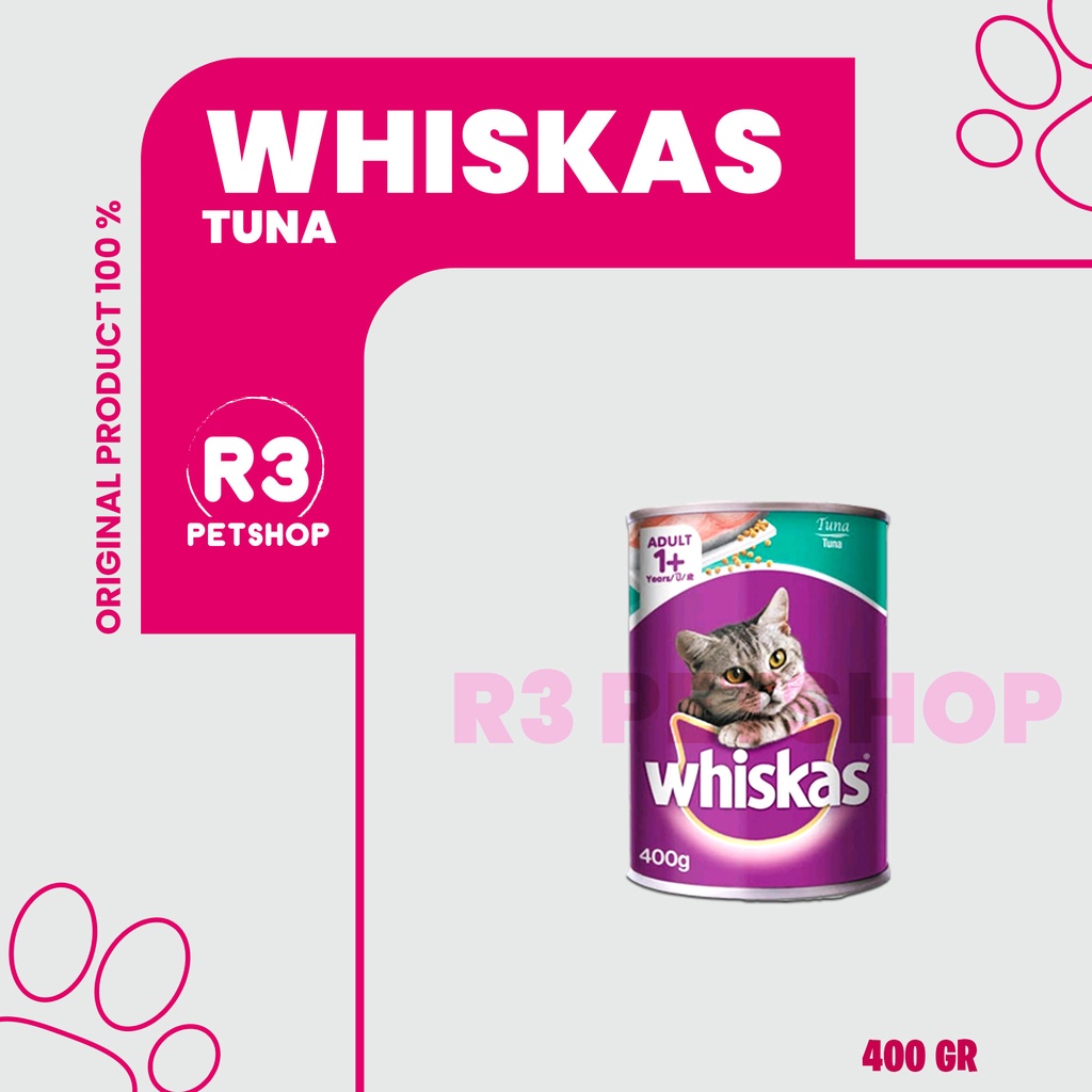 Makanan Kucing kaleng murah WHISKAS 400gr All Varian @1dus 24pcs