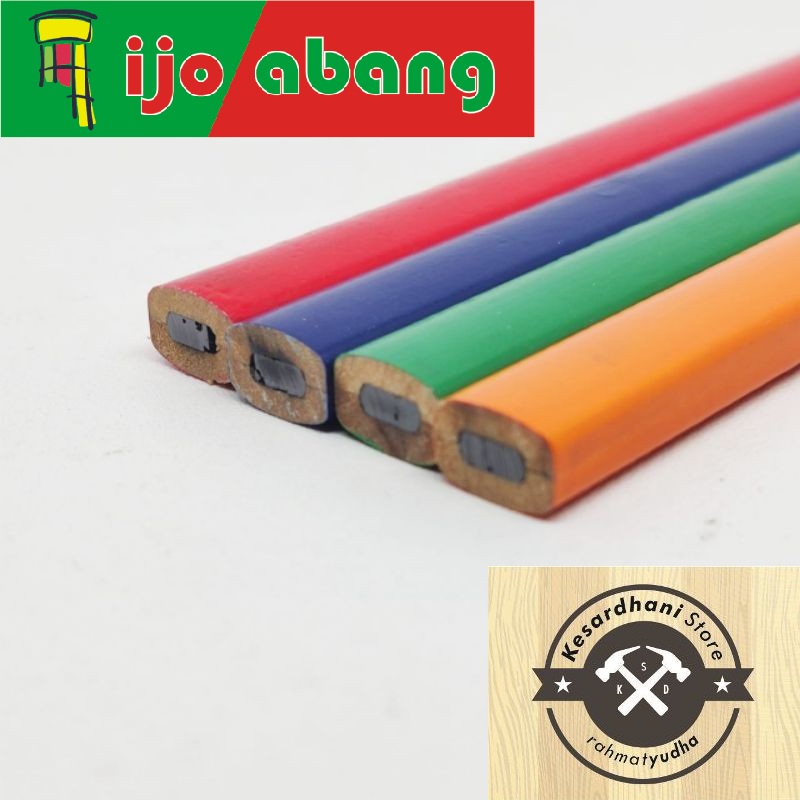 Pensil Tukang MAKITA Warna Penanda Kayu Bangunan Pengukur Penanda Ukuran Jarak Tempat Lokasi Titik Carpenter Pencil Carpentry