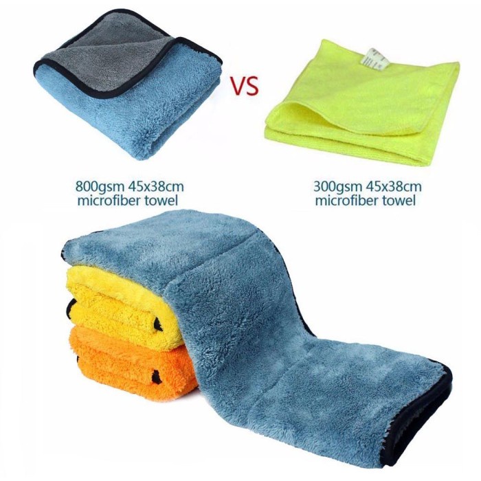 Handuk Kain Lap Microfiber S0ft and Smooth 800gsm Ukuran 45 x 38 cm Multi Warna