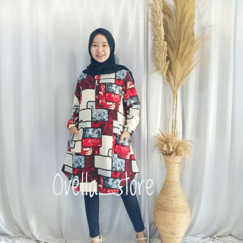 (SERI D) TUNIK KATUN LINEN/RAMI MODEL WANGKI