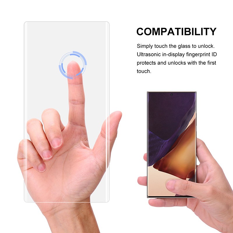 Nano Liquid UV Light Curved Glass Full Samsung NOTE 10 20 ULTRA 8 9 s10 s20 S21 S21+ S22 Ultra Antigores kaca