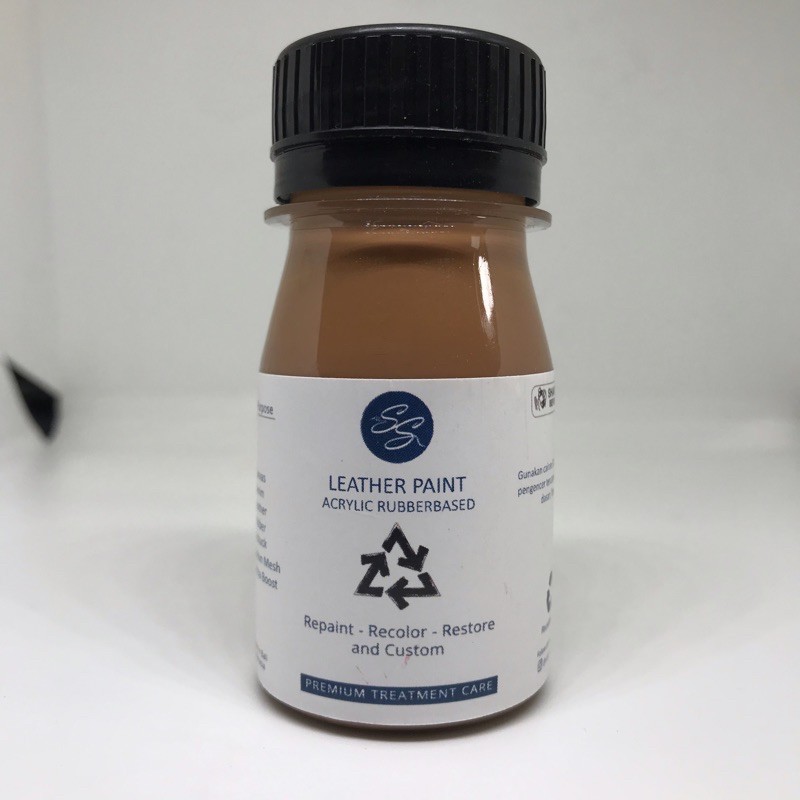 Cat Sepatu Kulit SS Leather Paint - Acrylic Rubber Cat Midsole, Rubber, Boost - Cat Tas Jaket Kulit-Caramel Brown