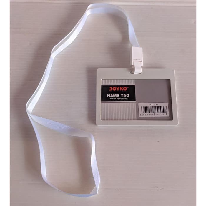 

a Joyko ID Card Holder 54 x 90 mm Landscape + Lanyard NT-55 WHITE tempat nama
