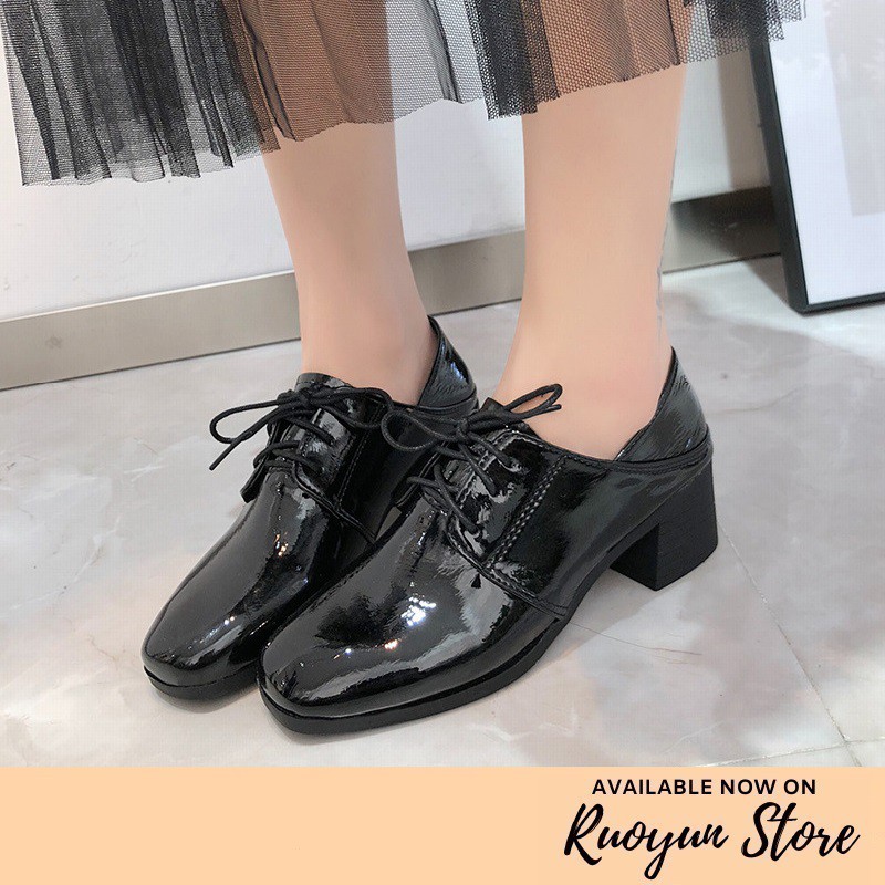 RYS - Chaplin Leather Sepatu Hak Kotak Fashion Casual/Kantoran - Ori Import