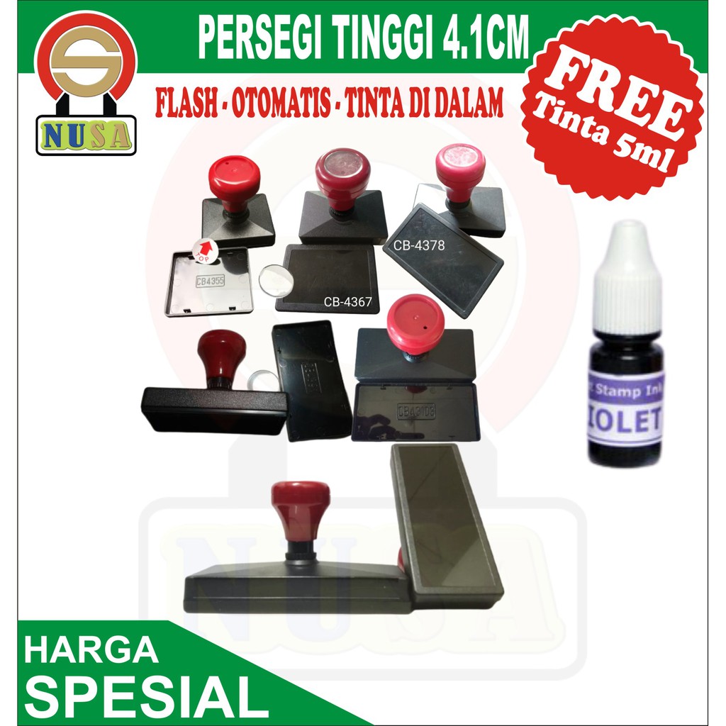 

STEMPEL OTOMATIS PERSEGI PANJANG TINGGI 4.1 CM BONUS TINTA