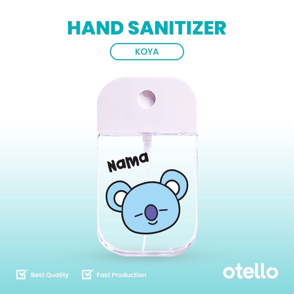 Otello - Custom Pocket Hand Sanitizer BT21 Nama Spray Bottle Botol BTS Bangtan Fans Idol Karakter