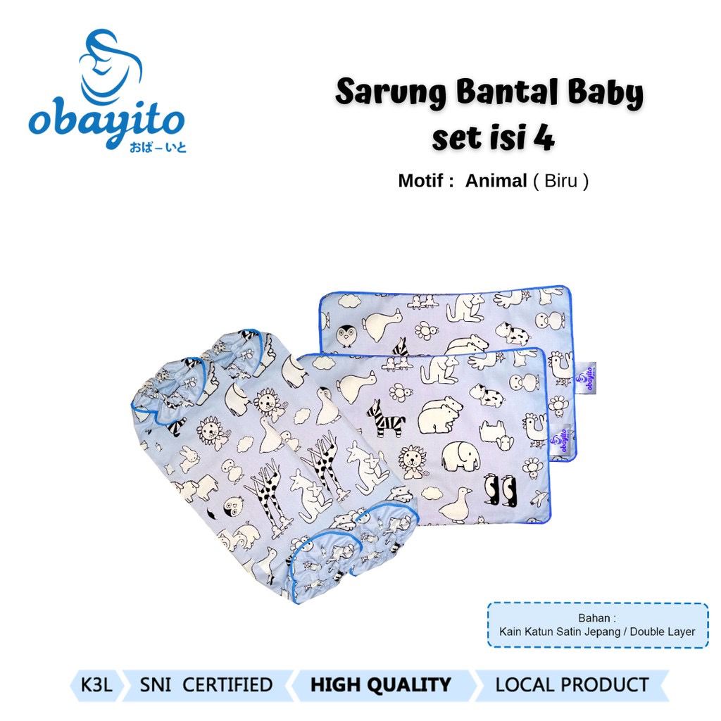 Obayito Sarung Bantal Baby Set Isi 4 - Sarung Bantal