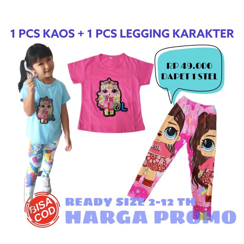 SETELAN ANAK PEREMPUAN 2-12 TH / STELAN ANAK CEWEK / KAOS ANAK PEREMPUAN / LEGGING ANAK PEREMPUAN