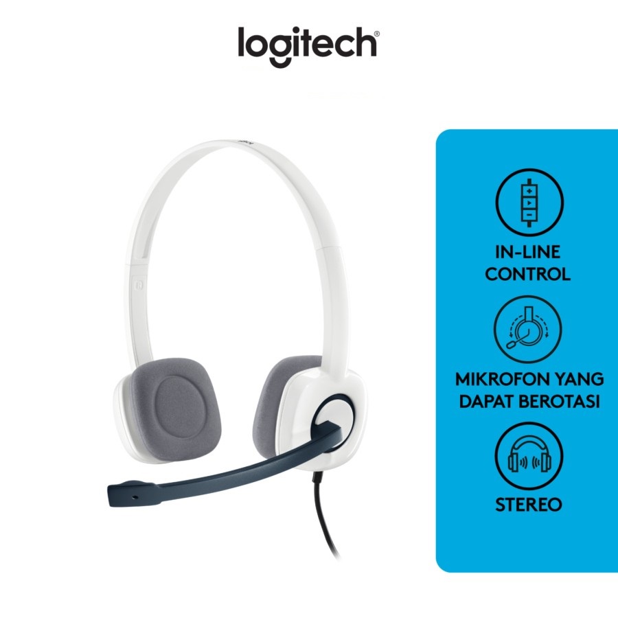 Logitech H150 Headset Stereo Dual Plug - Cloud White