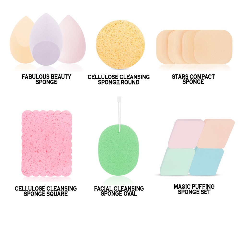 You Glam Fix Fabulous Beauty Sponge Cellulose Cleansing Sponge Magic Puffing Sponge Set Shopee Indonesia