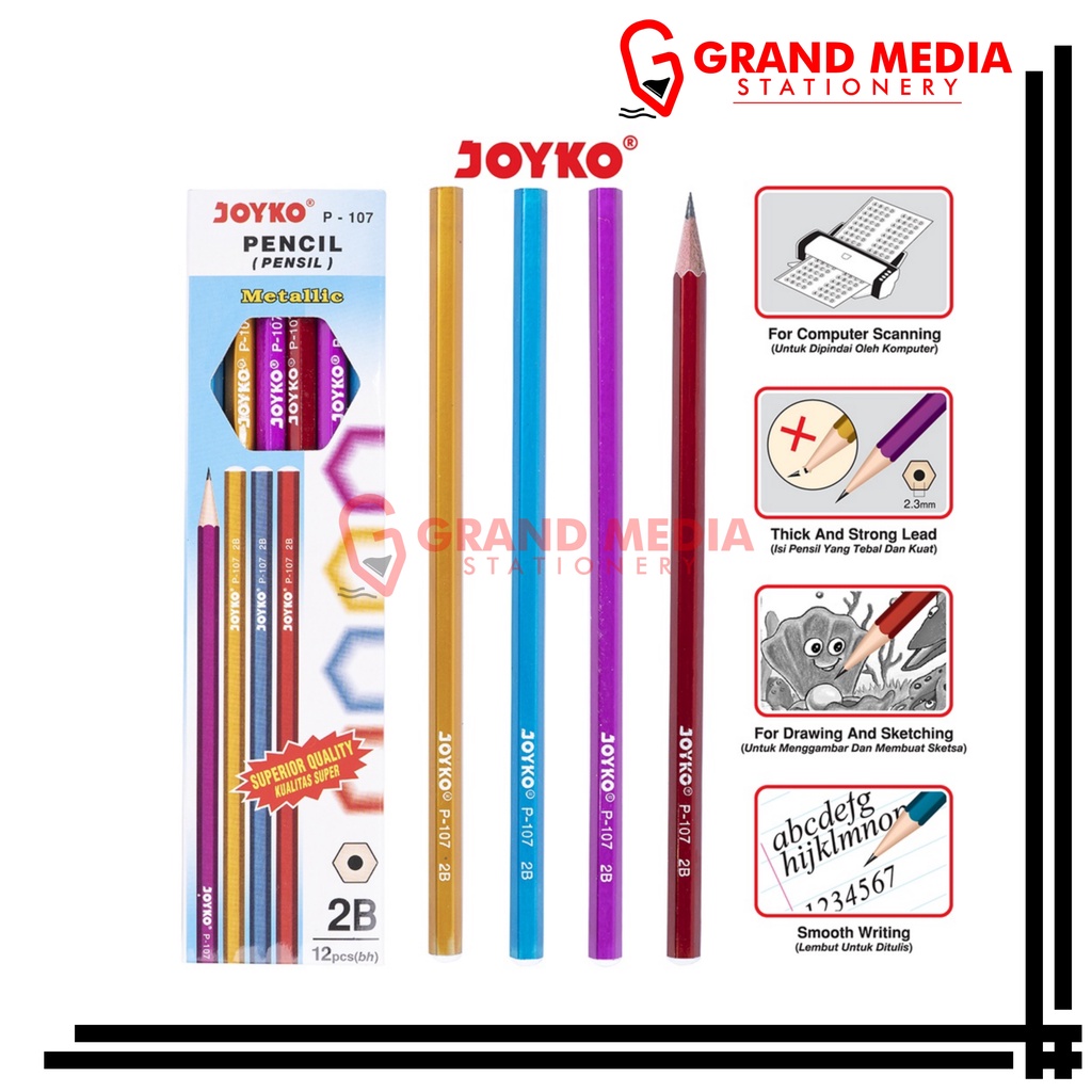 

[GRAND MEDIA] PENCIL / PENSIL 2B JOYKO P-107 / 1PCS