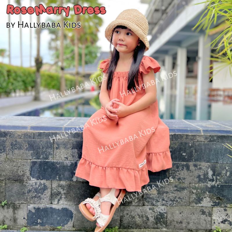 Hallybaba Kids - Exclusive Dress Anak (6bln-7th) Rosemarry Cringkle Premium