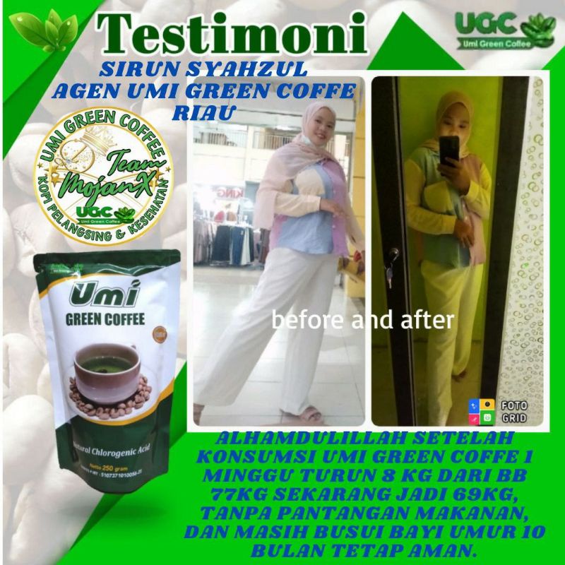 Umi green coffee pelangsing original 250gram
