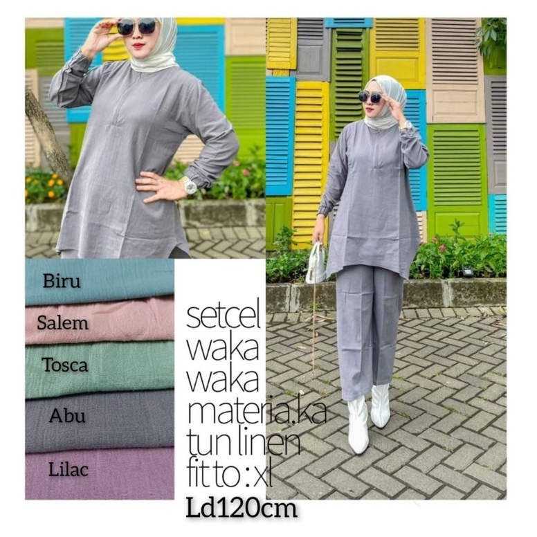 setcel wanita kekinian/setelan baju wanita/setcel model terbaru/setelan muslim/setcel hijab/setcel m
