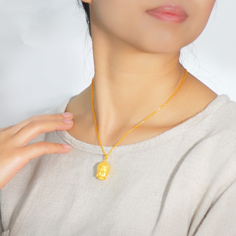 [Ready Stock]Fashion Gold Plated Buddha Pendant Necklace