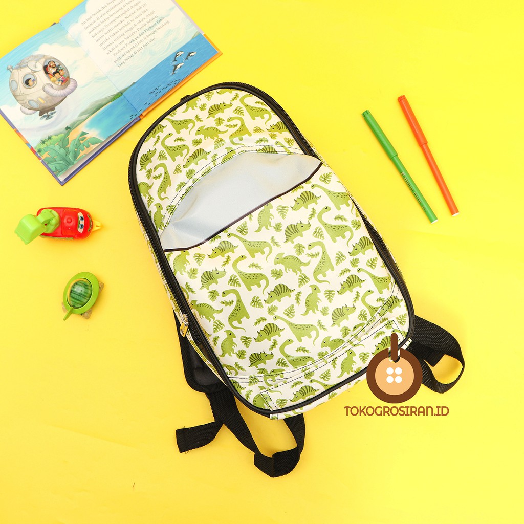 TOKOGROSIRAN.ID - TAS RANSEL ANAK PRINTING DINO TAS RANSEL ANAK SEKOLAH PAUD