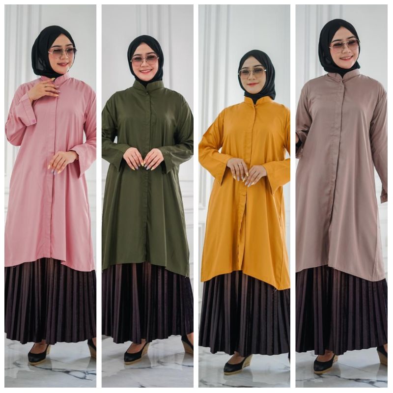 LONG TUNIK RAYON TWILL/TUNIK RAYON TWILL/BAJU KEMEJA TUNIK RAYON/ATASAN TUNIK RAYON TWILL