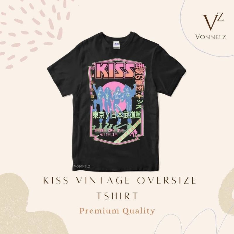 KISS oversize vintage katun / kaos kiss katun oversize premium