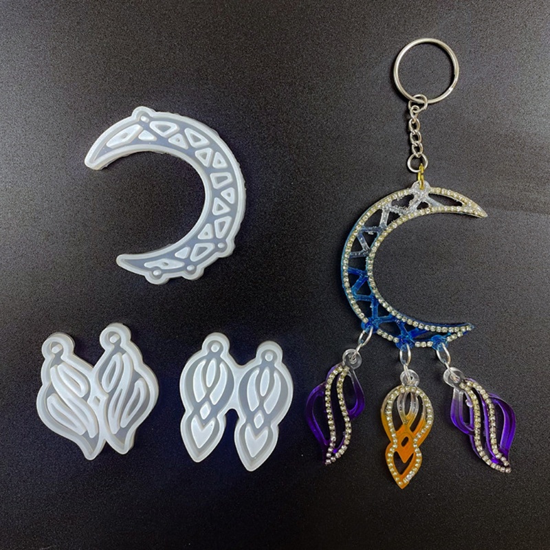 Siy 1 Set Cetakan Resin Epoksi Bentuk Dream Catcher Bahan Silikon Untuk Gantungan Kunci / Perhiasan Diy