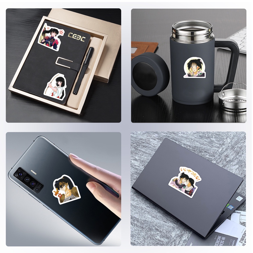 Jepang anime InuYasha stiker kartun bagasi Jurnal bahan cangkir air ponsel case PVC Tangan Buku stik
