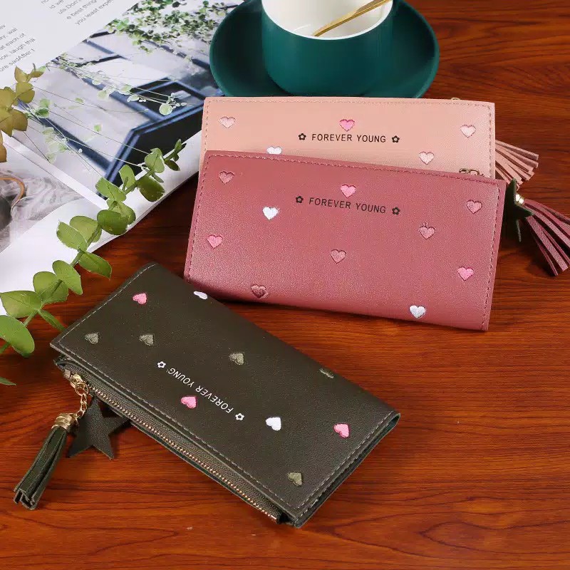 *ALIBABA1688* Dompet Panjang Wanita Dompet Modis Love Tali Rumbai