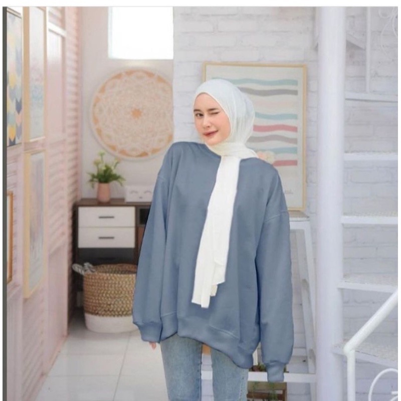 SWEATER WANITA OVERSIZE BASIC LD 130 XXL