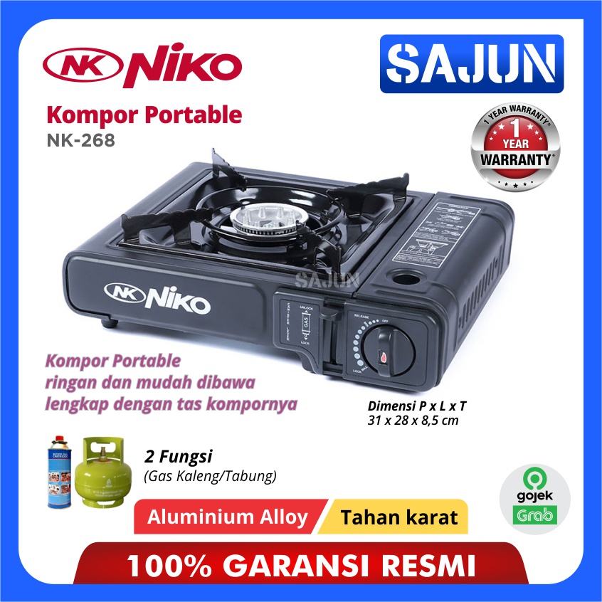 Niko Kompor Gas Portable 2 in 1 NK268C / NK-268C