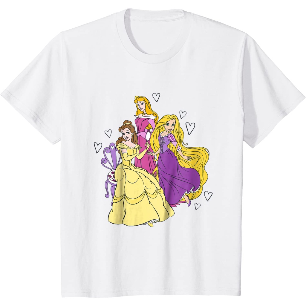 Kaos Anak Disney Princess Belle Aurora Rapunzel Hearts