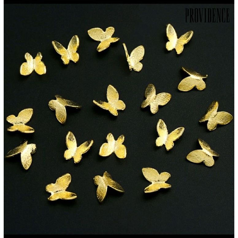 kupu2 gold isi 20 pcs hiasan nail art 5 mm