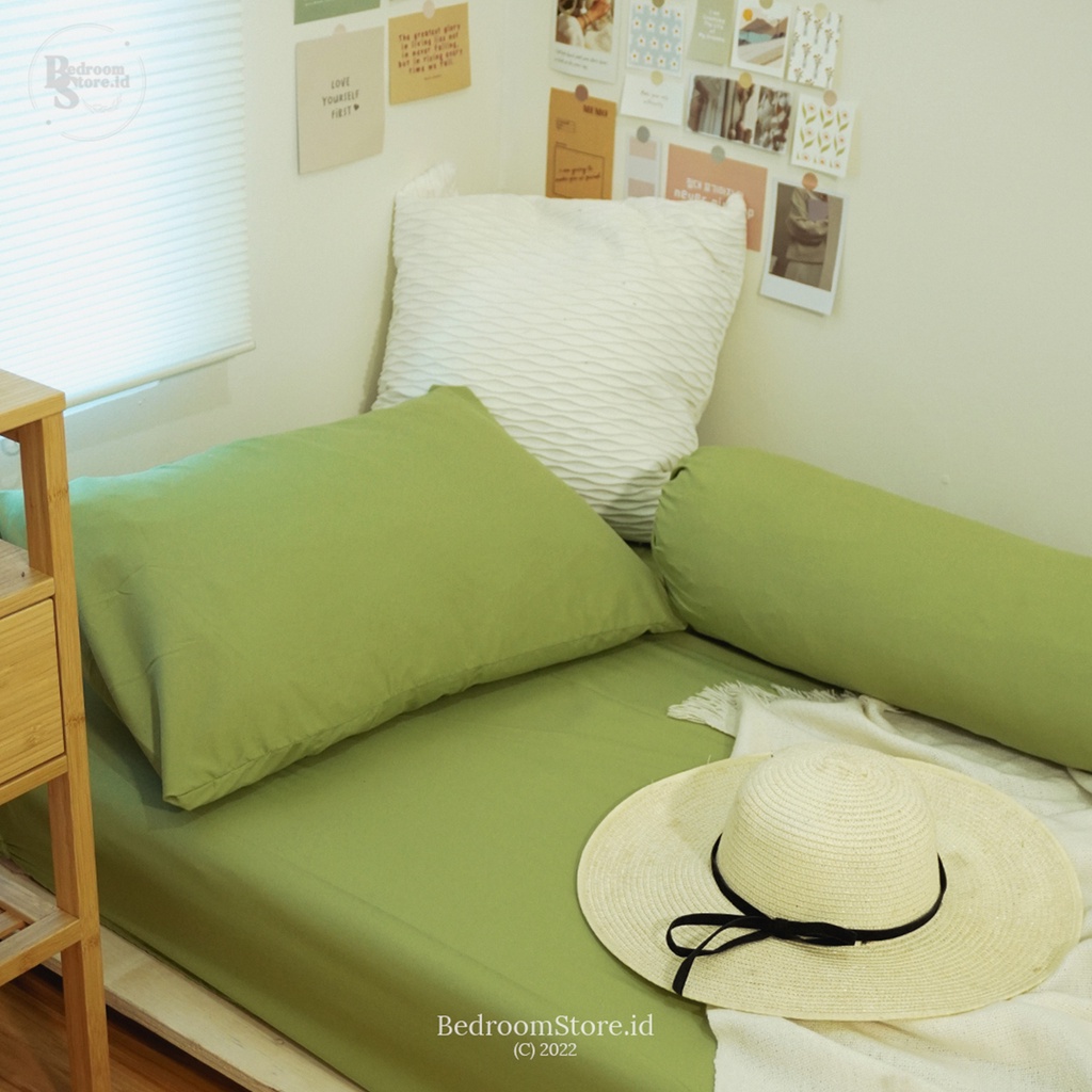 SPREI AESTHETIC POLOS GREENTEA ALA KOREA SUDAH TERMASUK SARBAN SARGUL