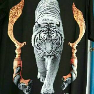  Baju  kaos spandek gambar  macan  kujang pajajaran size jumbo 